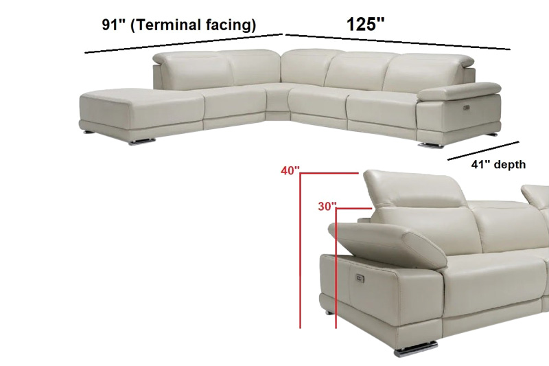 Bellini Escape Right Hand Facing Sectional with 1 Motion - White