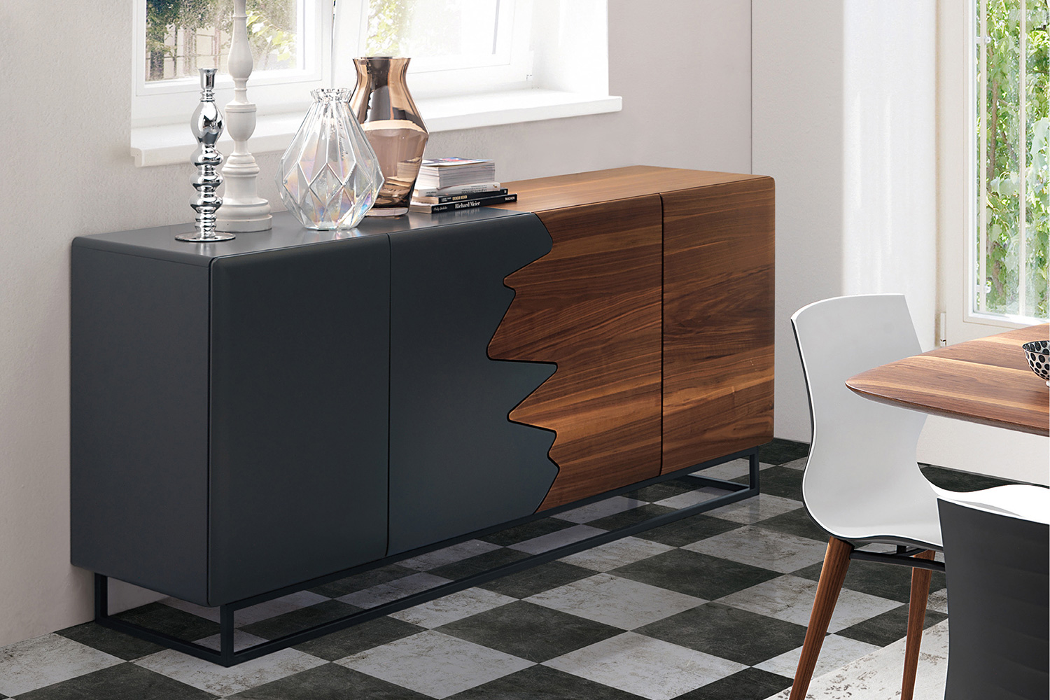 Bellini Kali Sideboard - Walnut/Anthracite