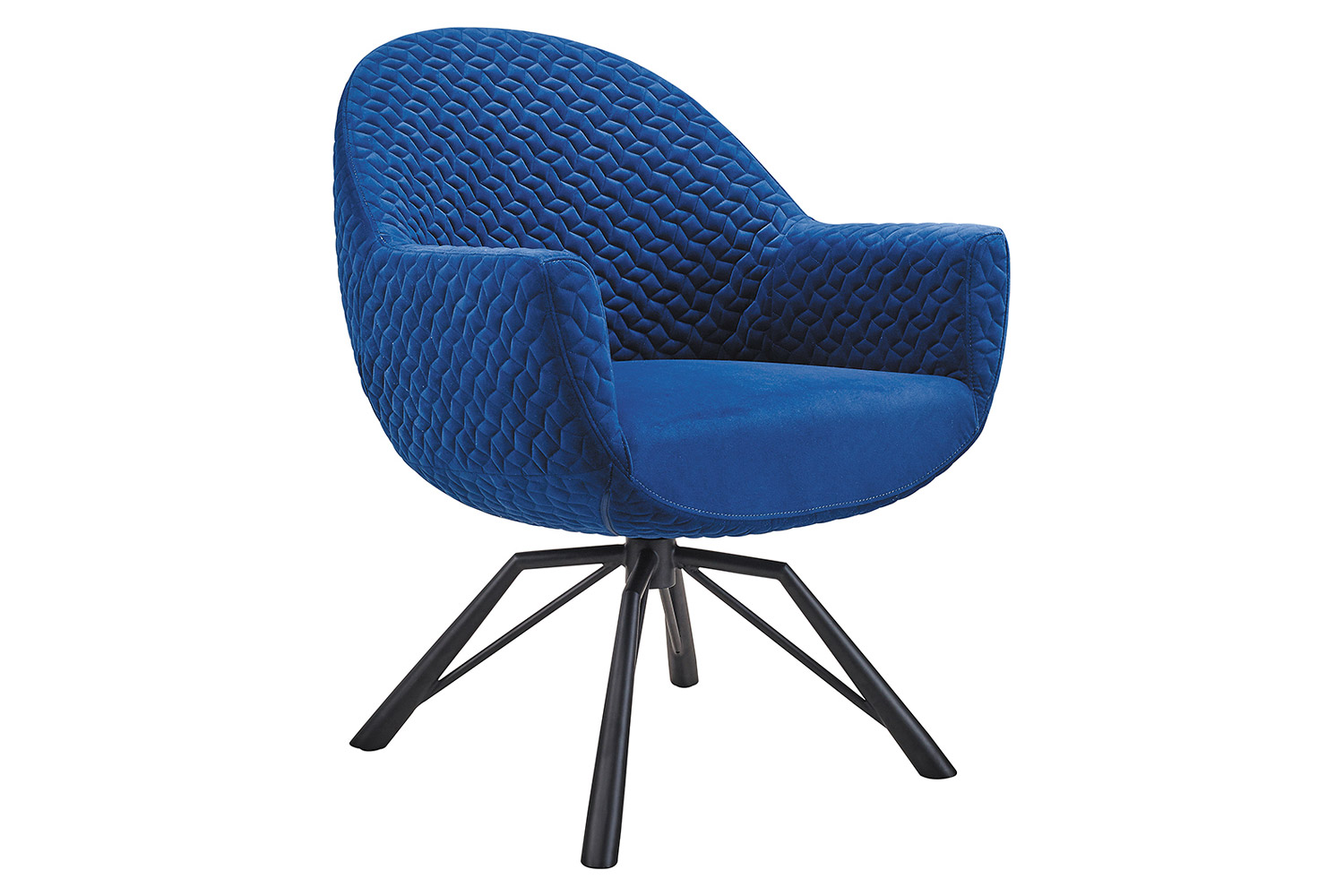 Bellini™ Accent Chair with Fabric Cover and Steel Swivel Base - Blue/Black