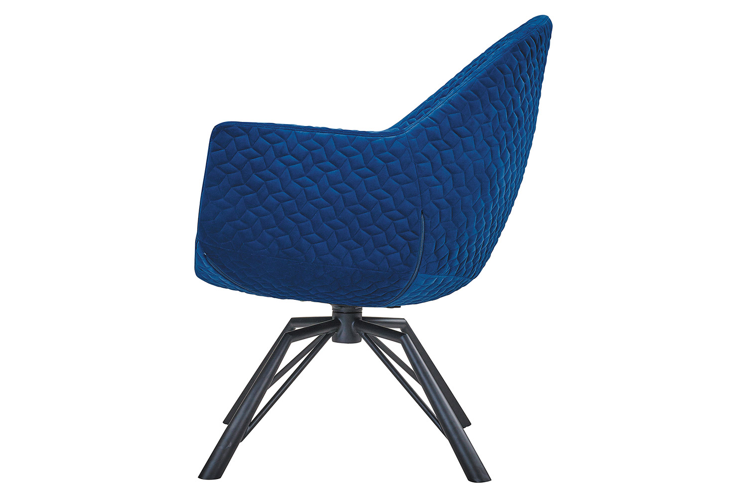 Bellini™ Accent Chair with Fabric Cover and Steel Swivel Base - Blue/Black