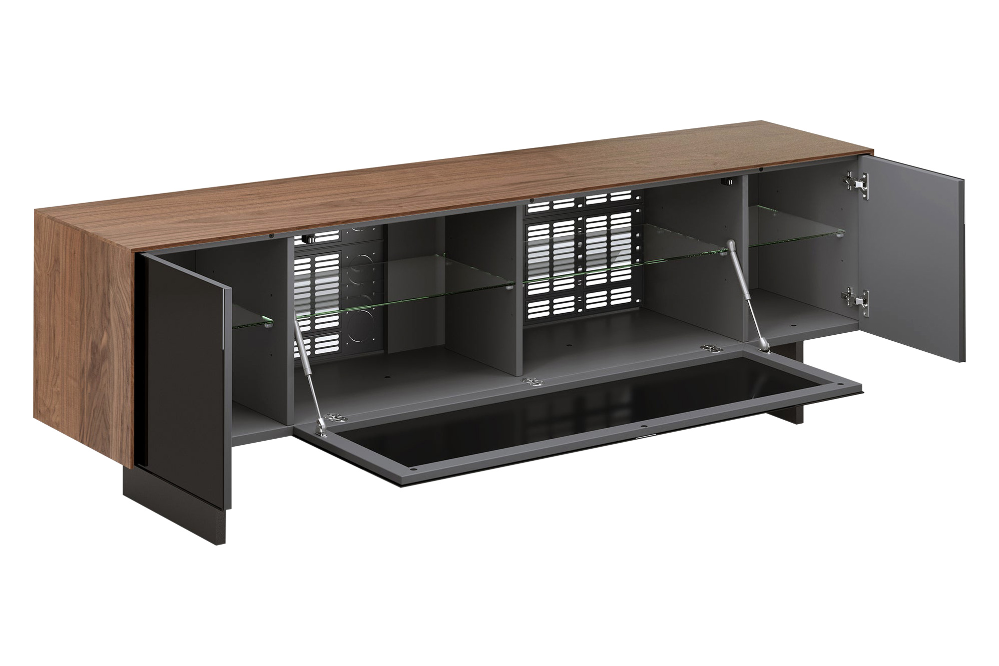 Bellini Monza TV Stand - Walnut/Black