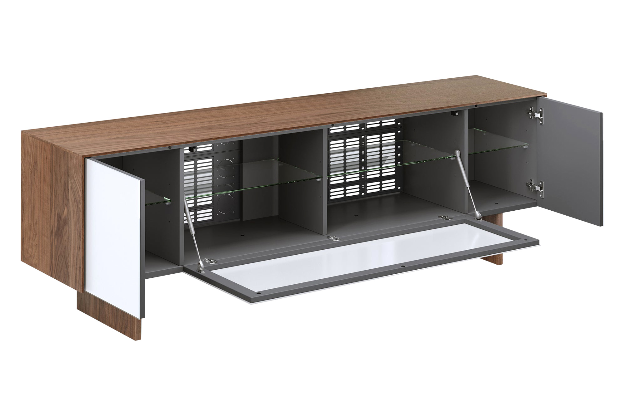 Bellini Monza TV Stand - Walnut/White