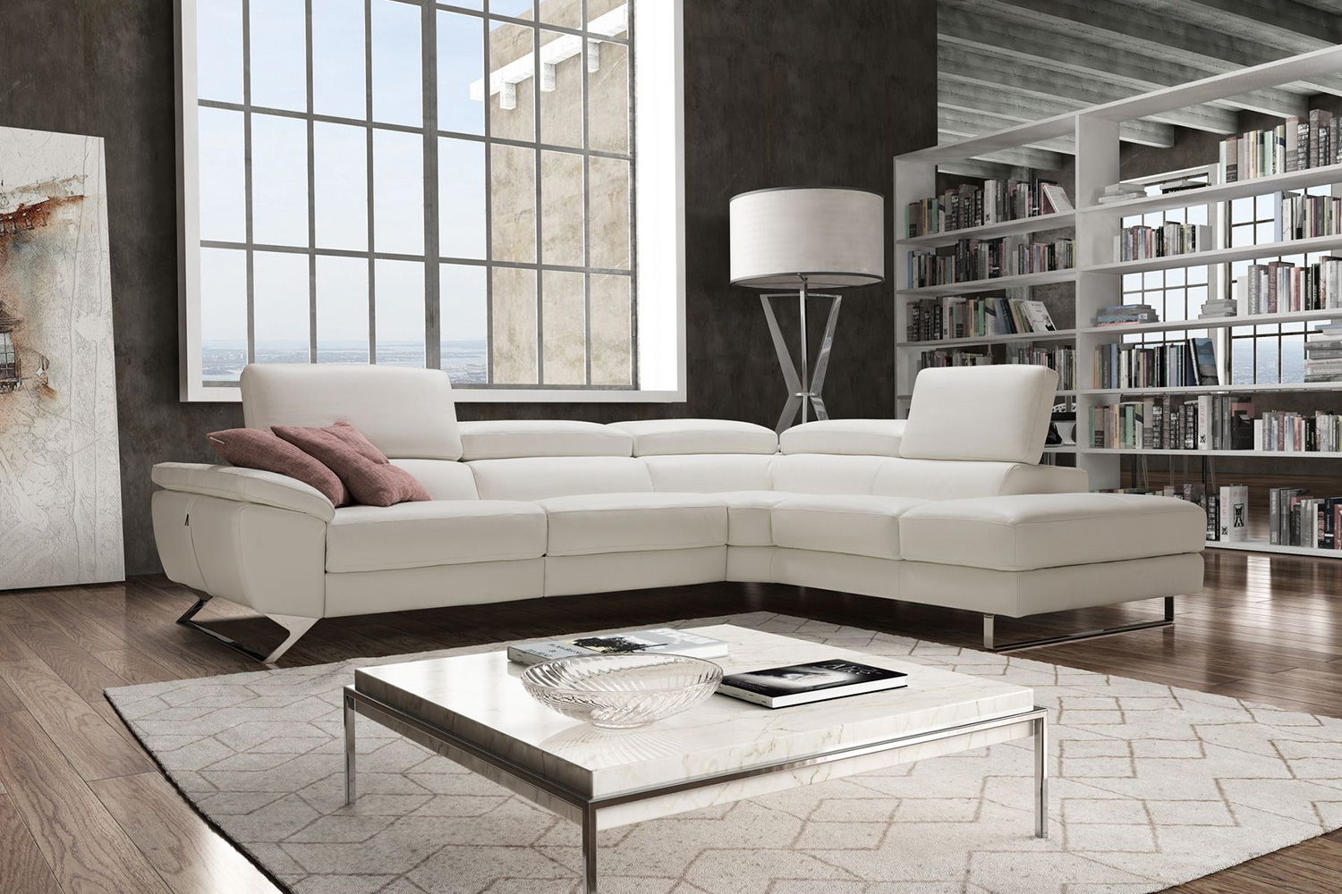 Bellini™ Natalia Sectional - White, Left Hand Facing