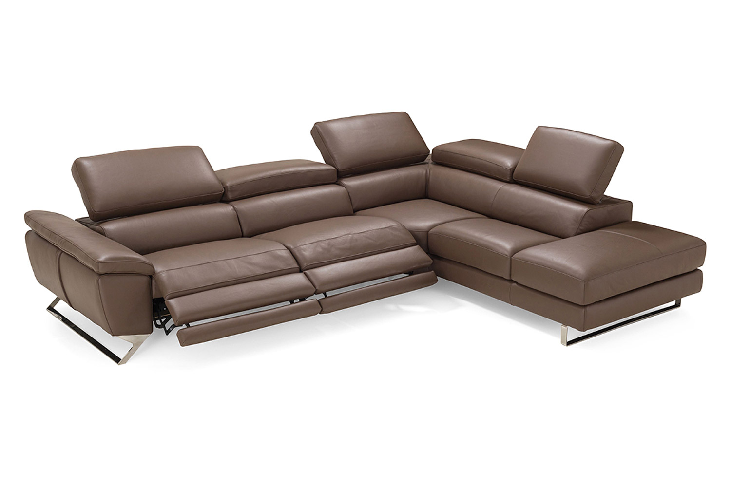 Bellini™ Natalia Sectional - Brown, Right Hand Facing