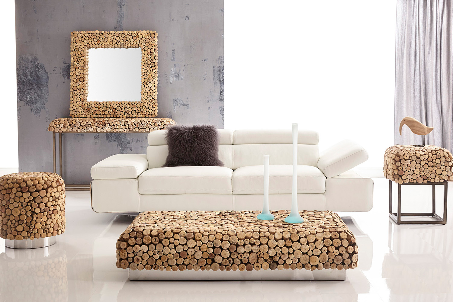 Bellini - Pebble Sofa Table in Natural Driftwood