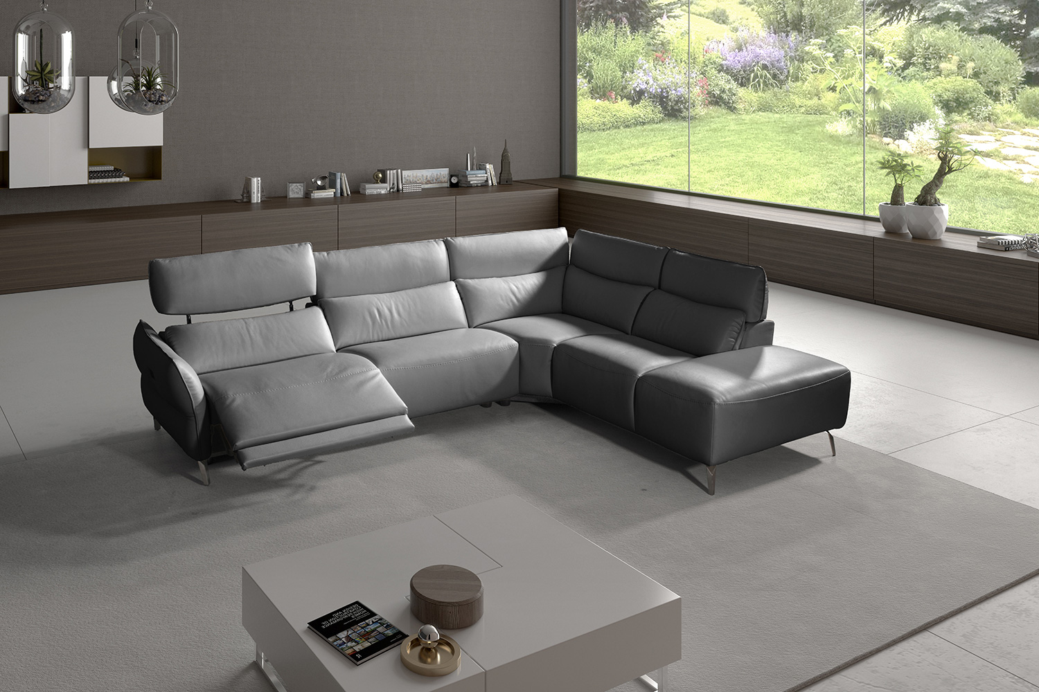 Bellini Rimini Sectional - Dark Gray, Right Hand Facing