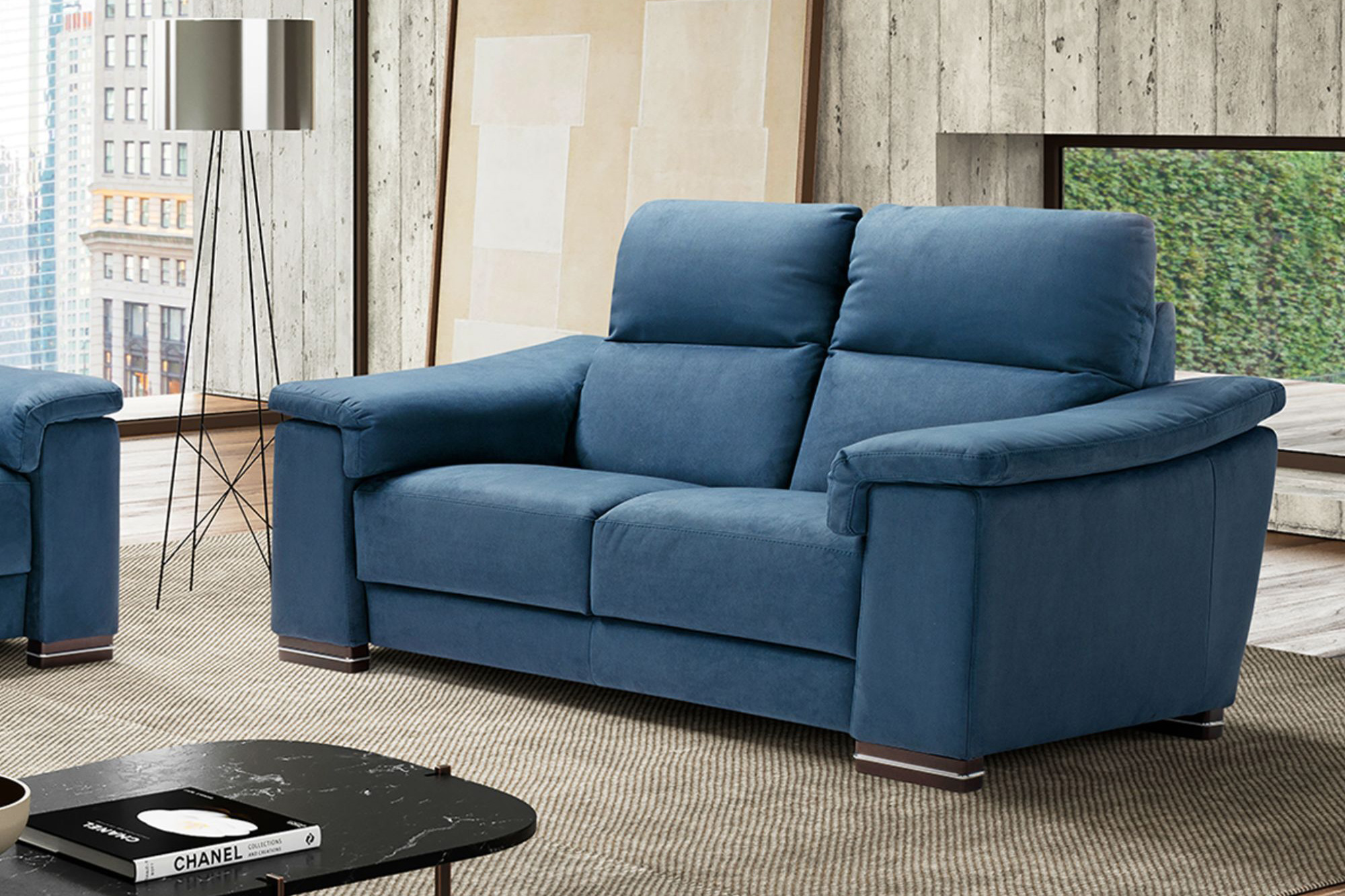 Bellini - Sicilia Loveseat in Dark Blue