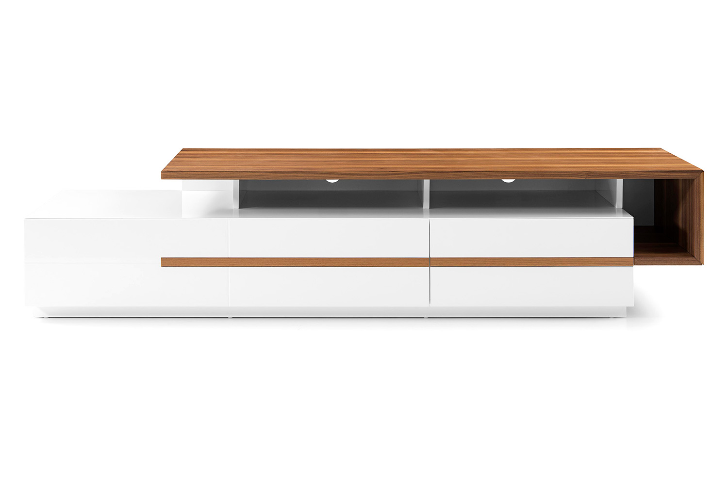 Bellini - Walter TV Stand in White/Walnut