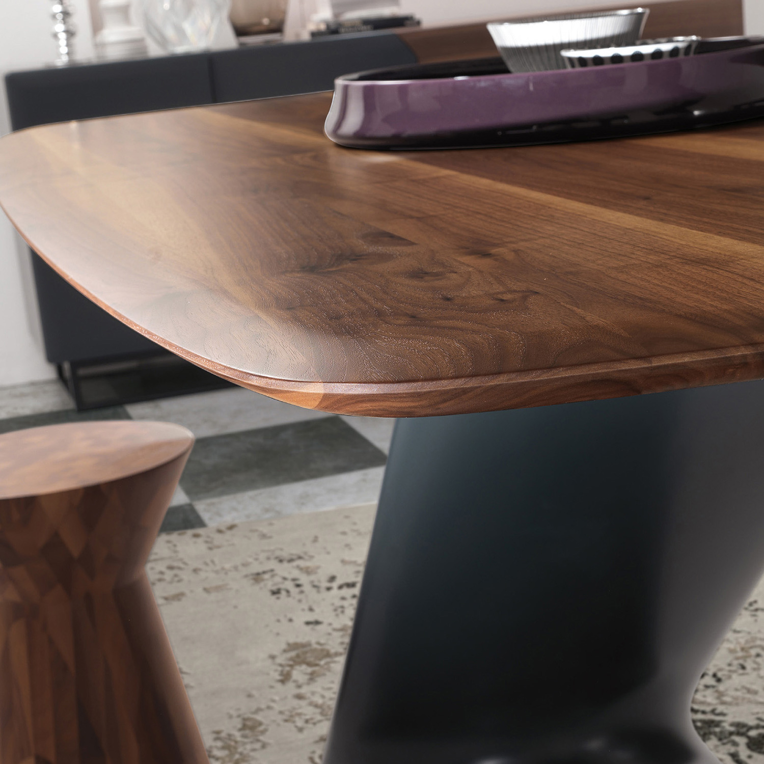 Bellini Zeta Dining Table - Anthracite, 79"