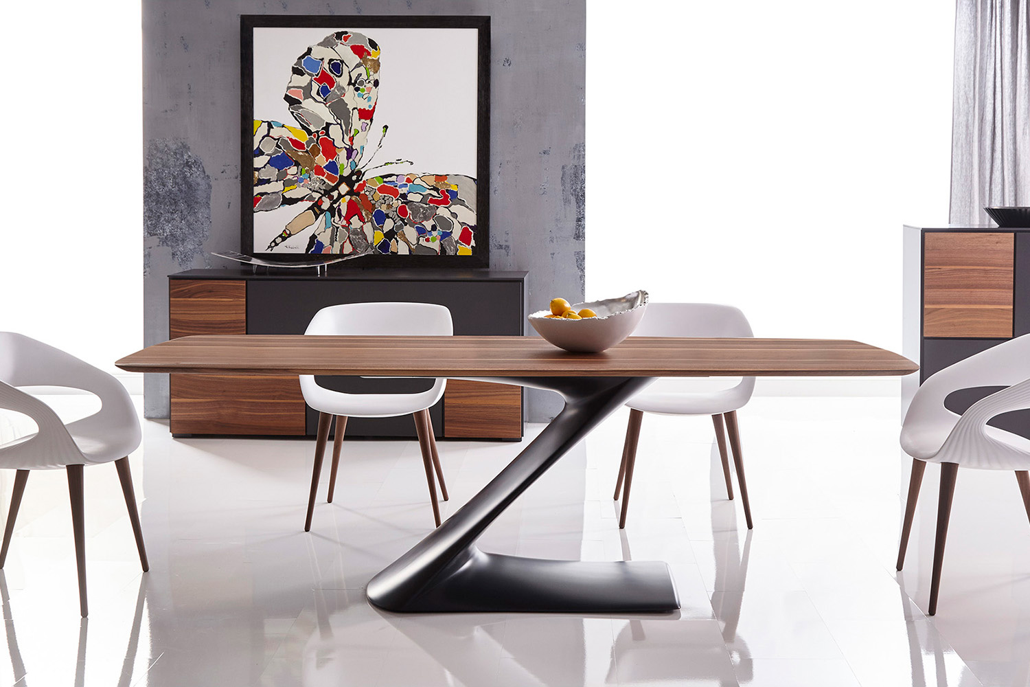 Bellini Zeta Dining Table - Anthracite, 79"