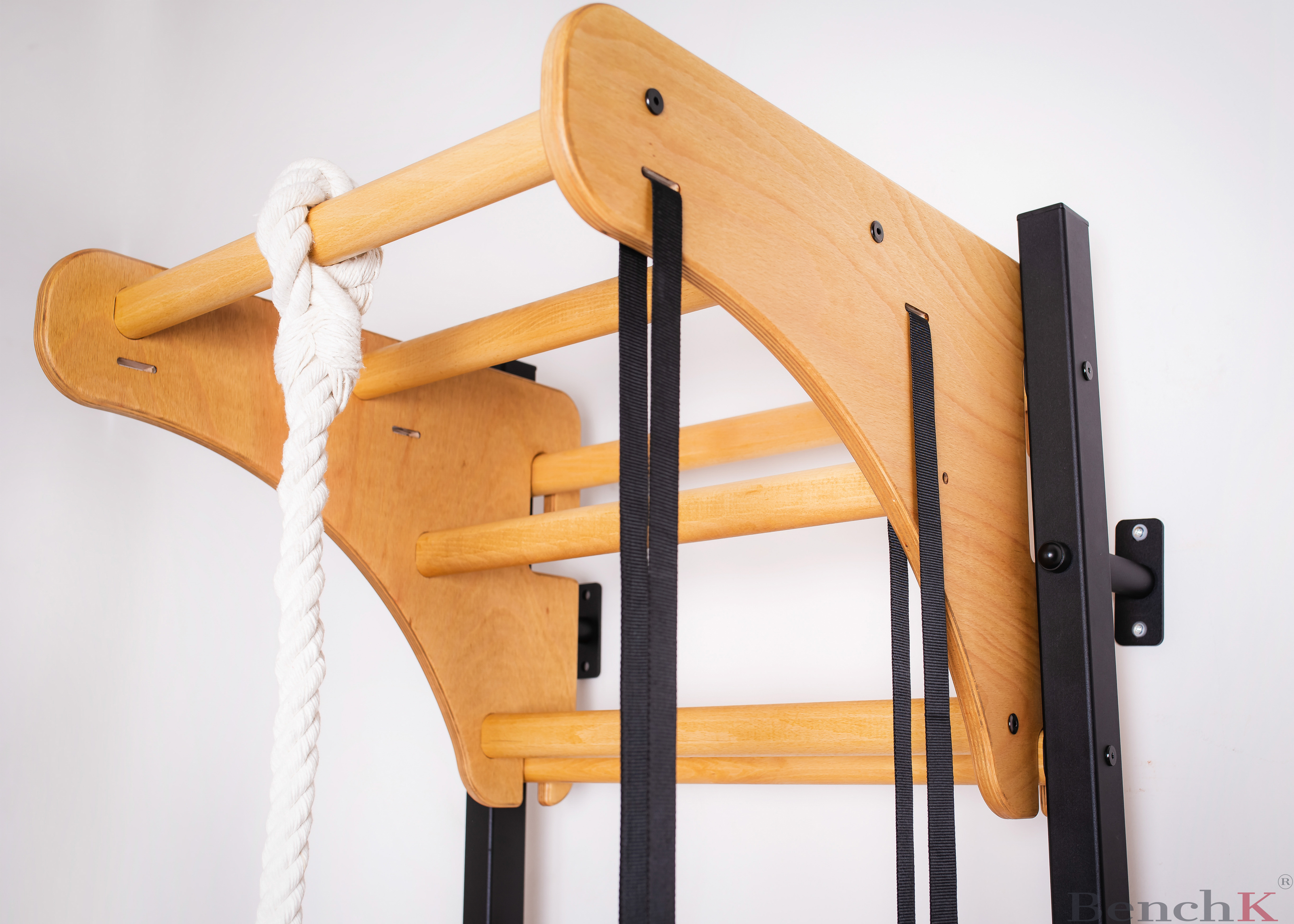 BenchK - PB Adjustable Wooden Pull-Up Bar for Wall Bars