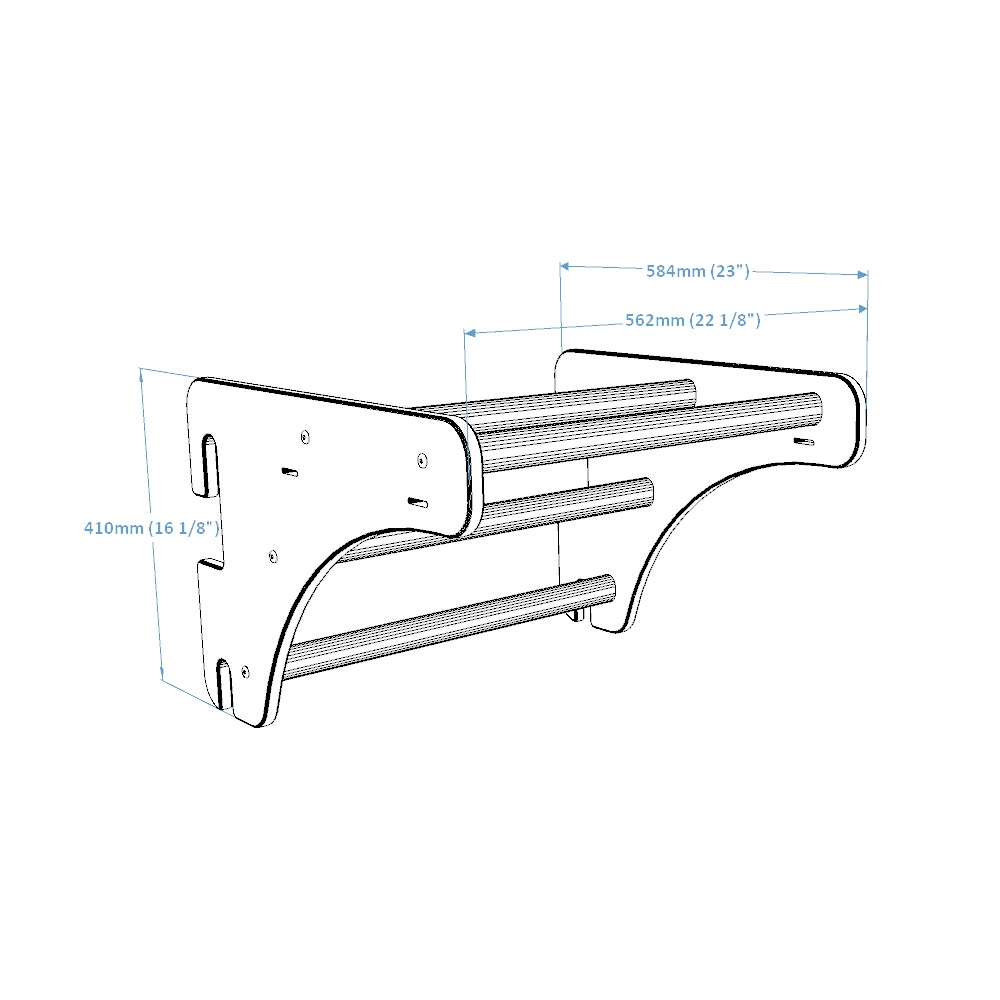 BenchK PB076 Adjustable Wooden Pull-Up Bar for Wall Bars - Oak