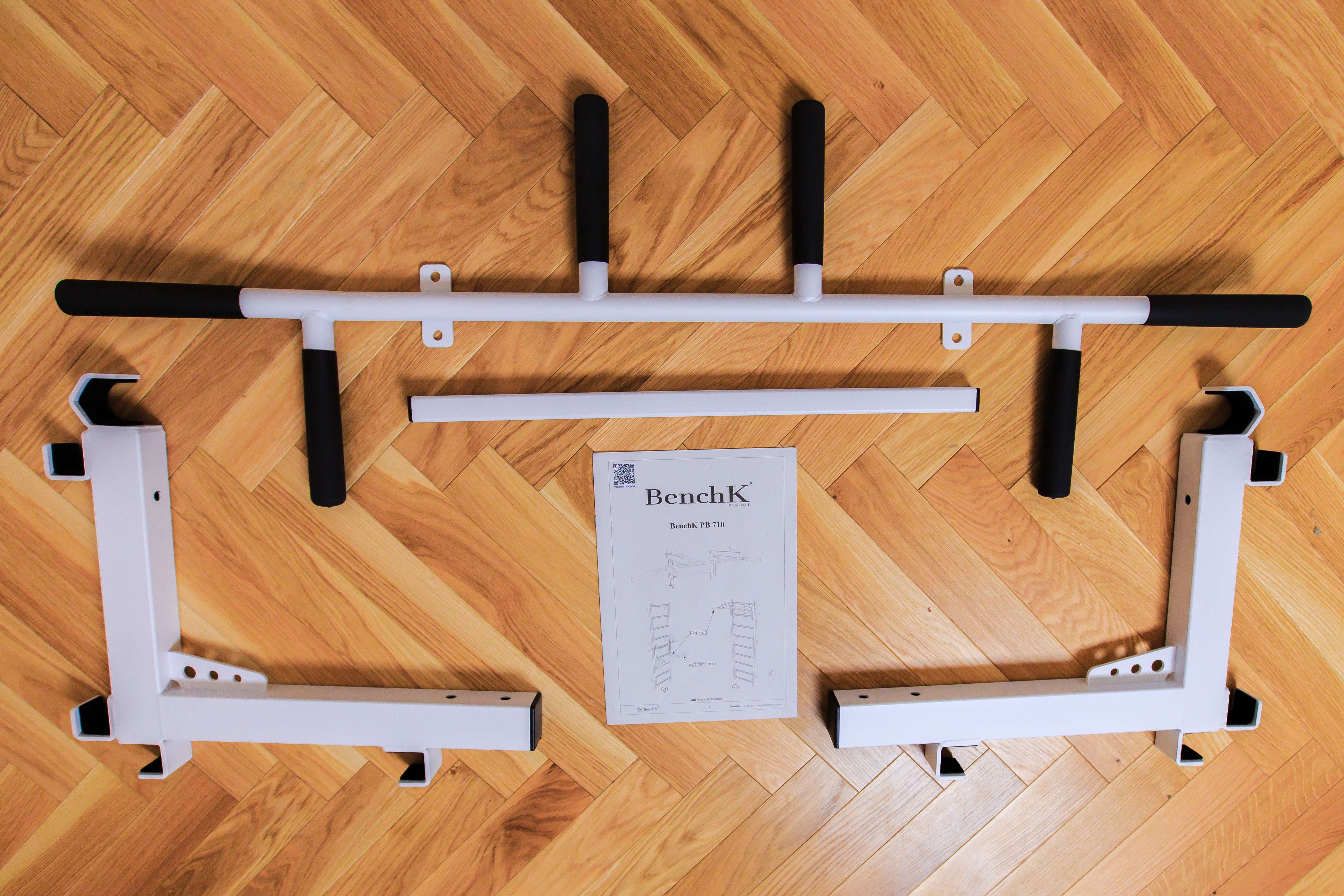 BenchK PB3W Convertible Steel 6-grip Pull-Up Bar - White