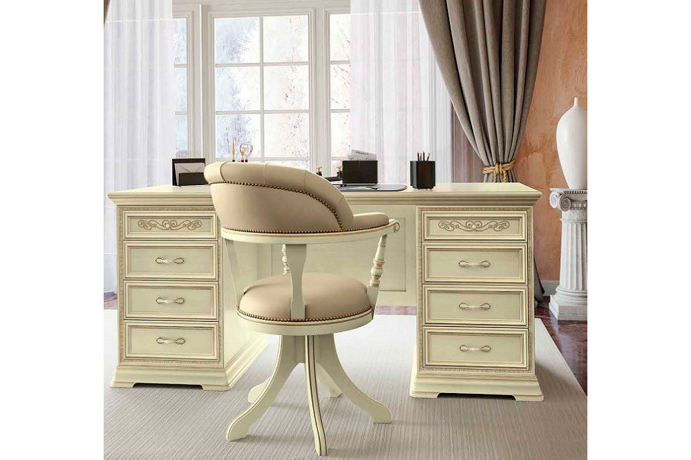 Camelgroup Torriani Maxi Writing Desk with Drawers - Ivory