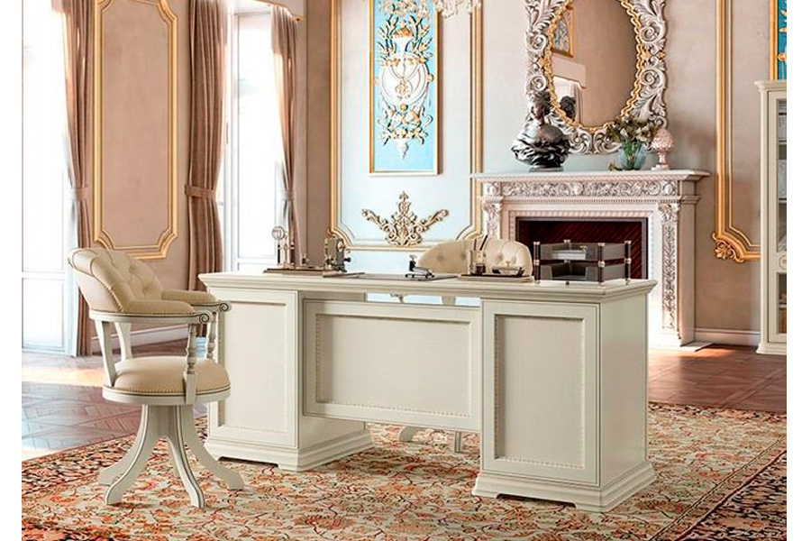 Camelgroup Torriani Maxi Writing Desk with Drawers - Ivory