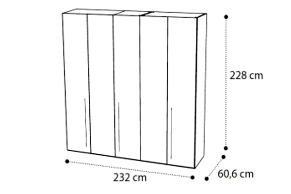 Camelgroup Smart 5-Door Wardrobe - Walnut