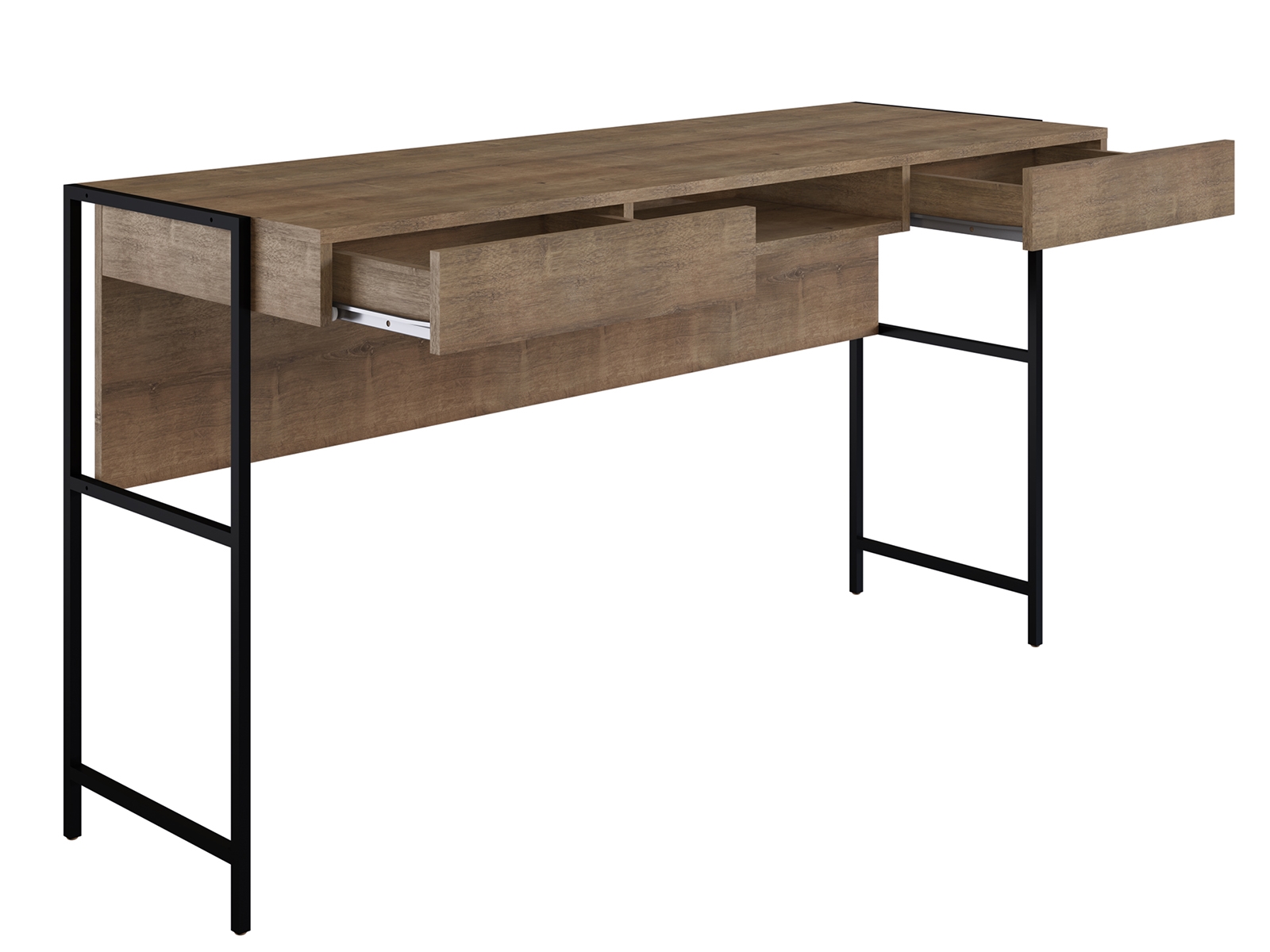 Casabianca Clark Executive Office Desk with Storage - Walnut, Chipboard