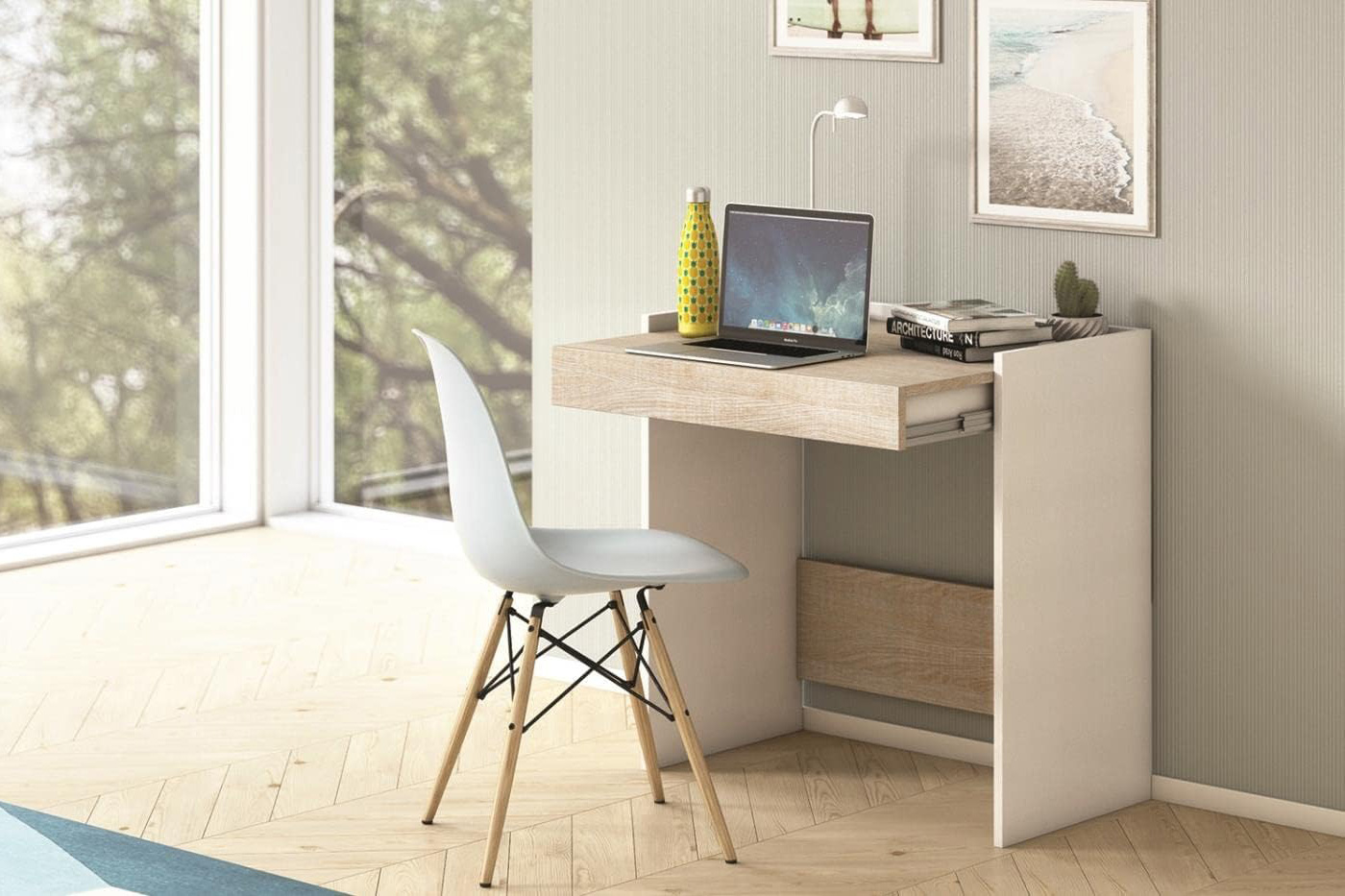 Casabianca - Lulu Office Desk with Storage in Light Oak, MDF