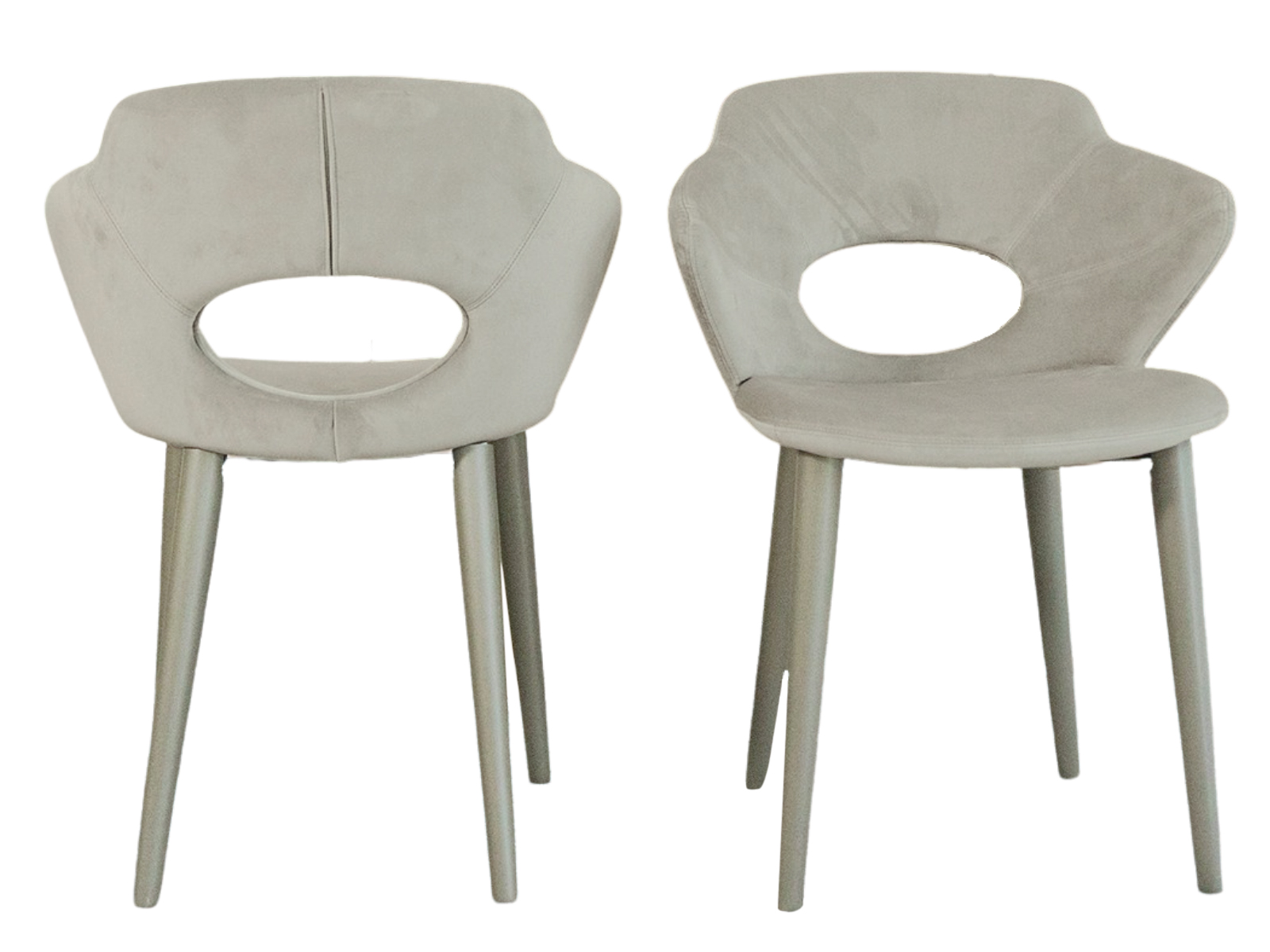 Casabianca - Marilyn Set of 2 Dining Chair In Gray Velvet Fabric