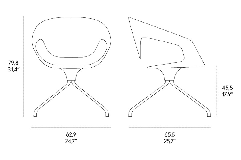 Casamania™ Vad Girevole Polypropylene Chair with Chrome Legs - White