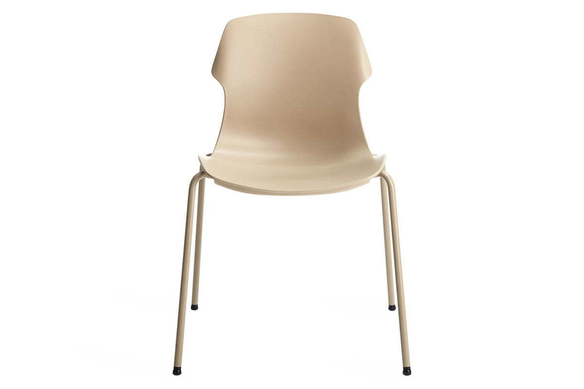 Casamania™ Stereo Stackable Polypropylene Chair Frontally Upholstered - Faux Leather