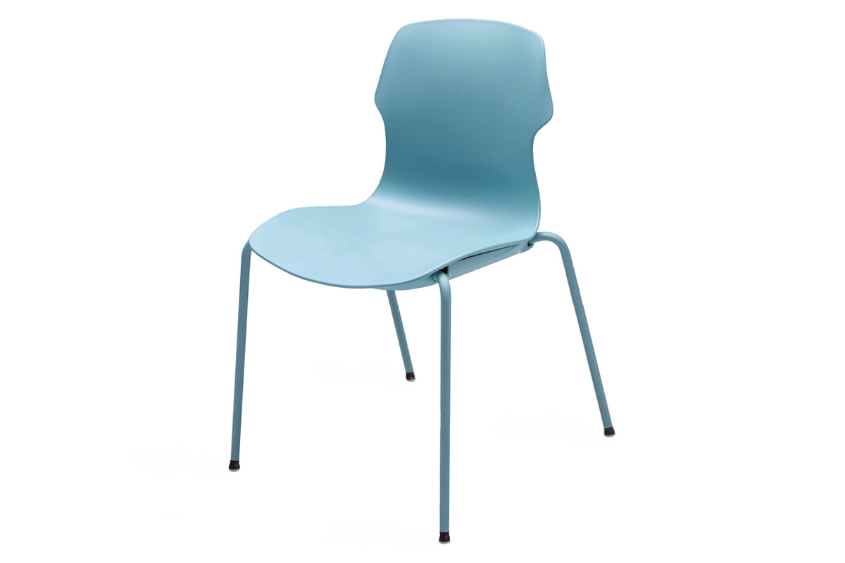 Casamania™ Stereo Stackable Polypropylene Chair Frontally Upholstered - Faux Leather