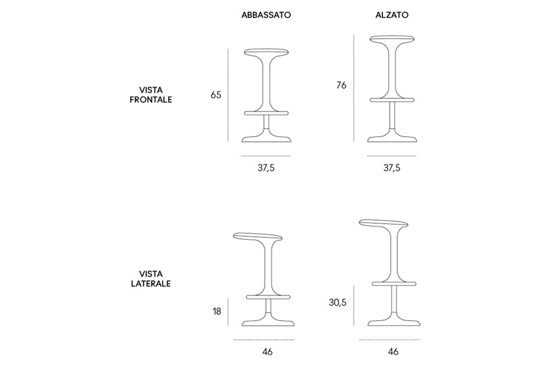 Casamania™ Kant Lift Bar Stool - White