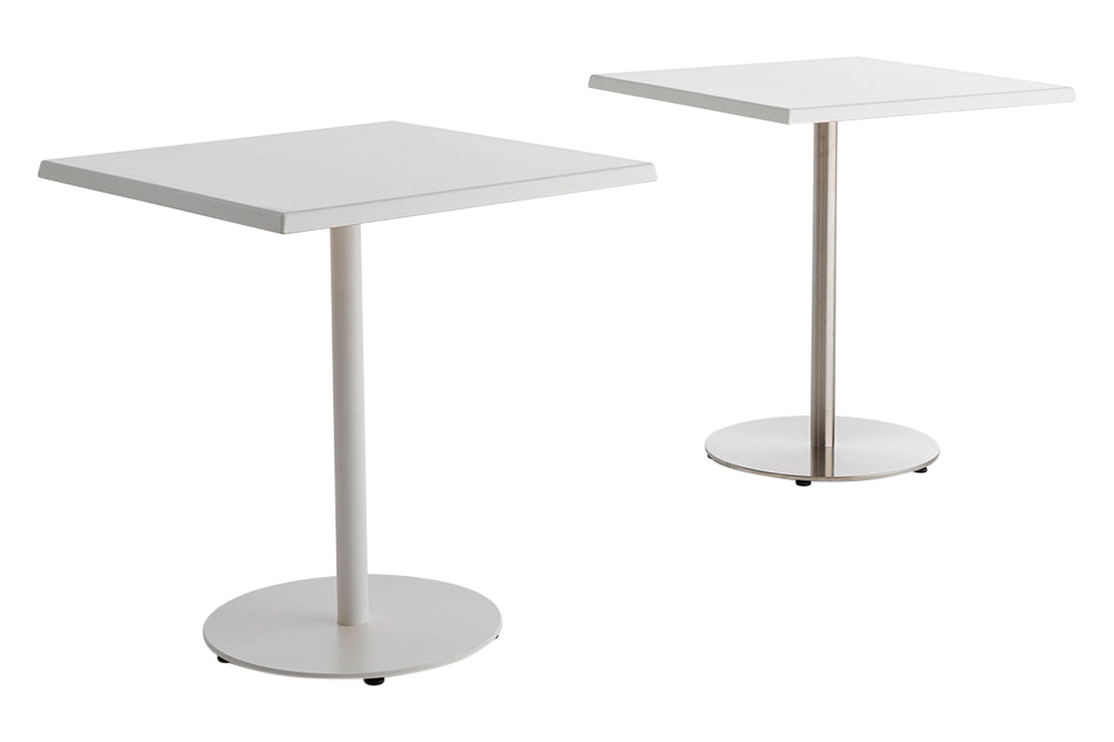 Casamania™ T1 Outdoor Bistrot Square Cafe Bar Table - White HPL Top and Structure