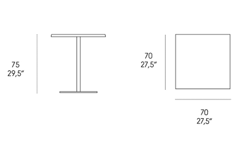 Casamania™ T1 Outdoor Bistrot Square Cafe Bar Table - White HPL Top and Structure