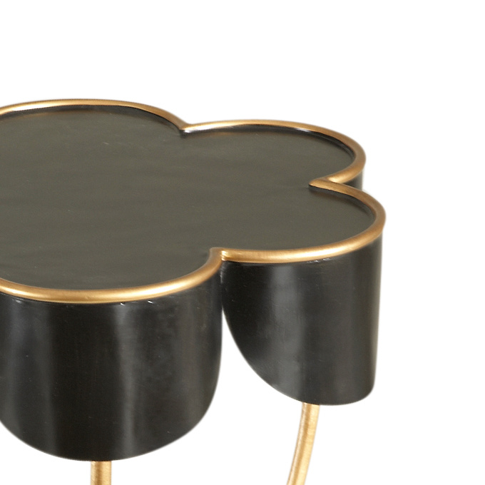 Chelsea House - Seville Accent Table in Black, Antique Gold Accents