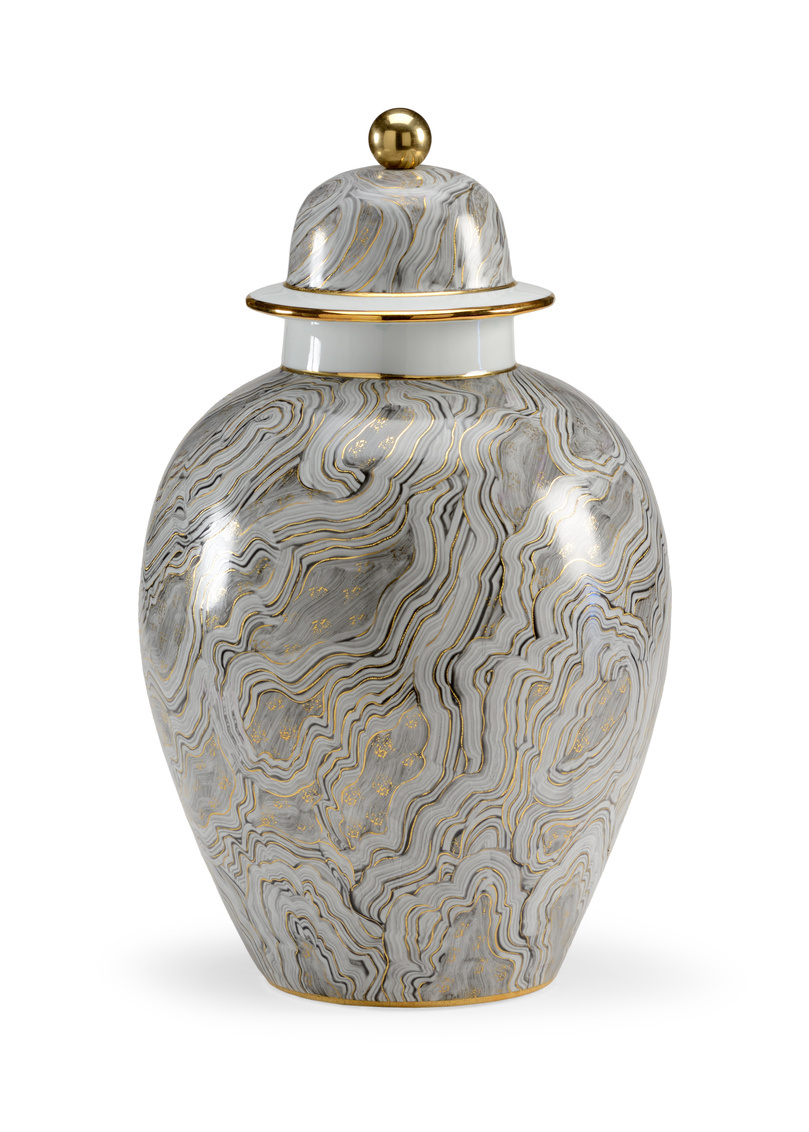 Chelsea House - Marbleized Covered Urn