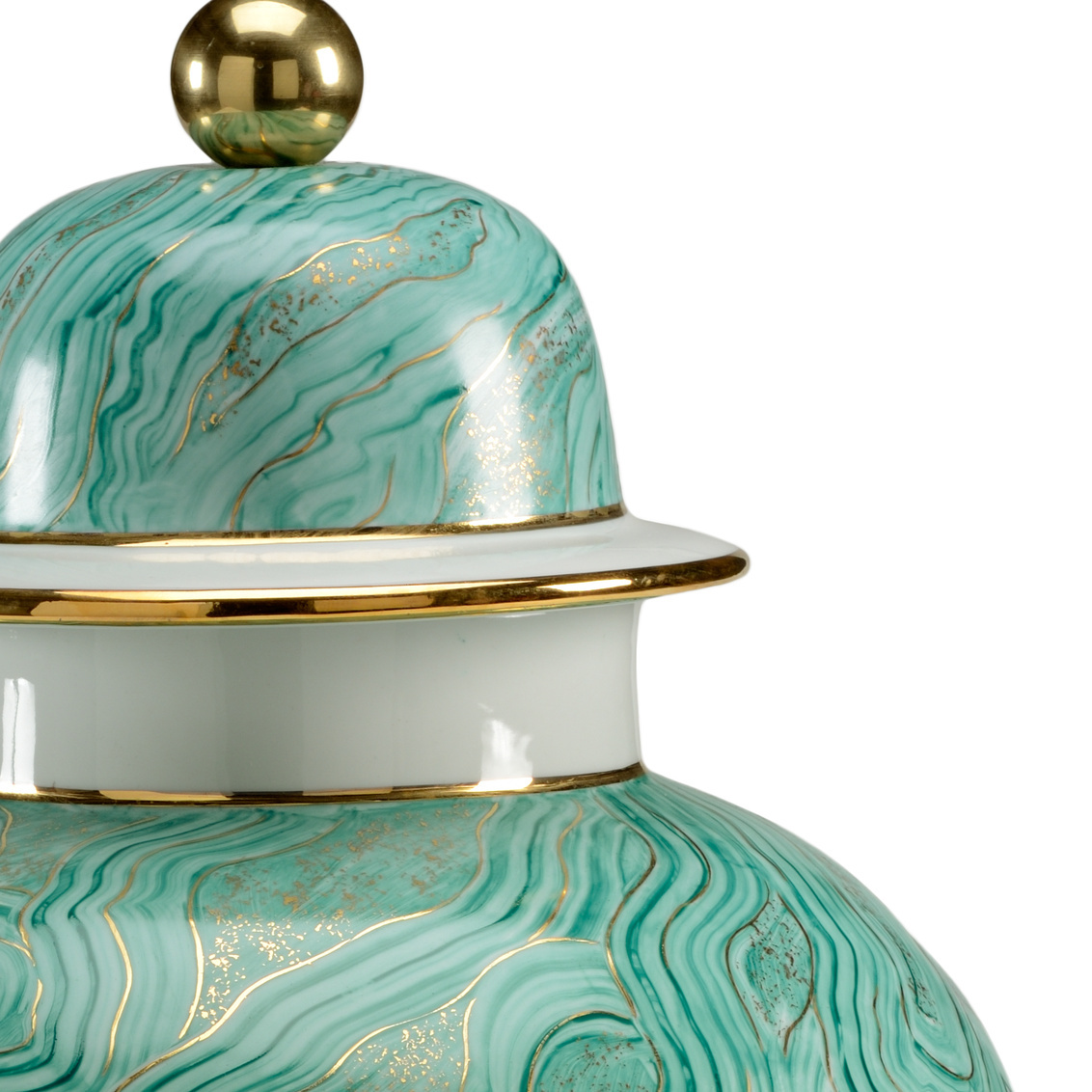 Chelsea House - Malachite Marbled Urn in Green/White