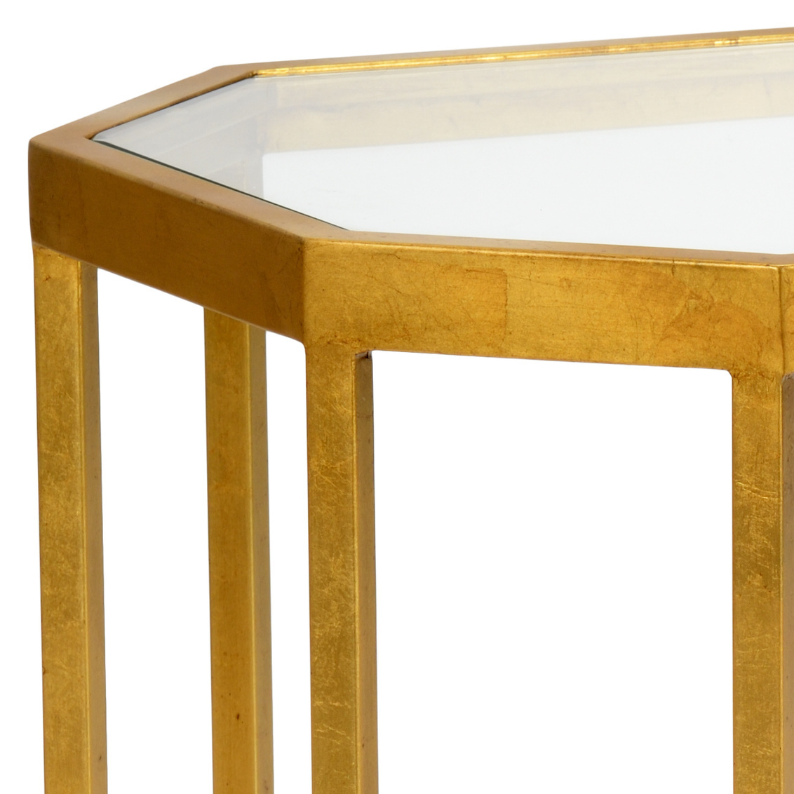 Chelsea House - Louisville Cocktail Table in Gold Leaf/Clear