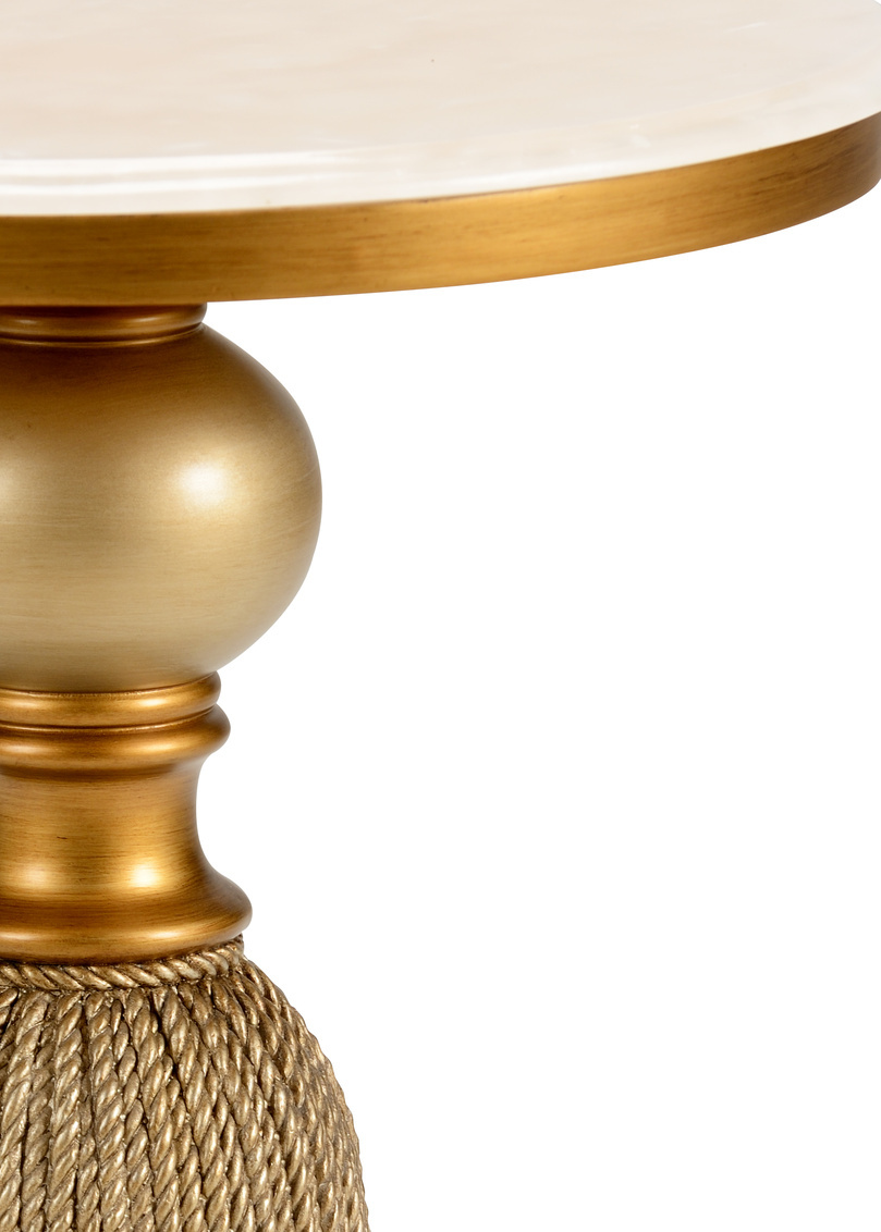 Chelsea House - Tassel Side Table in Gold/Cream