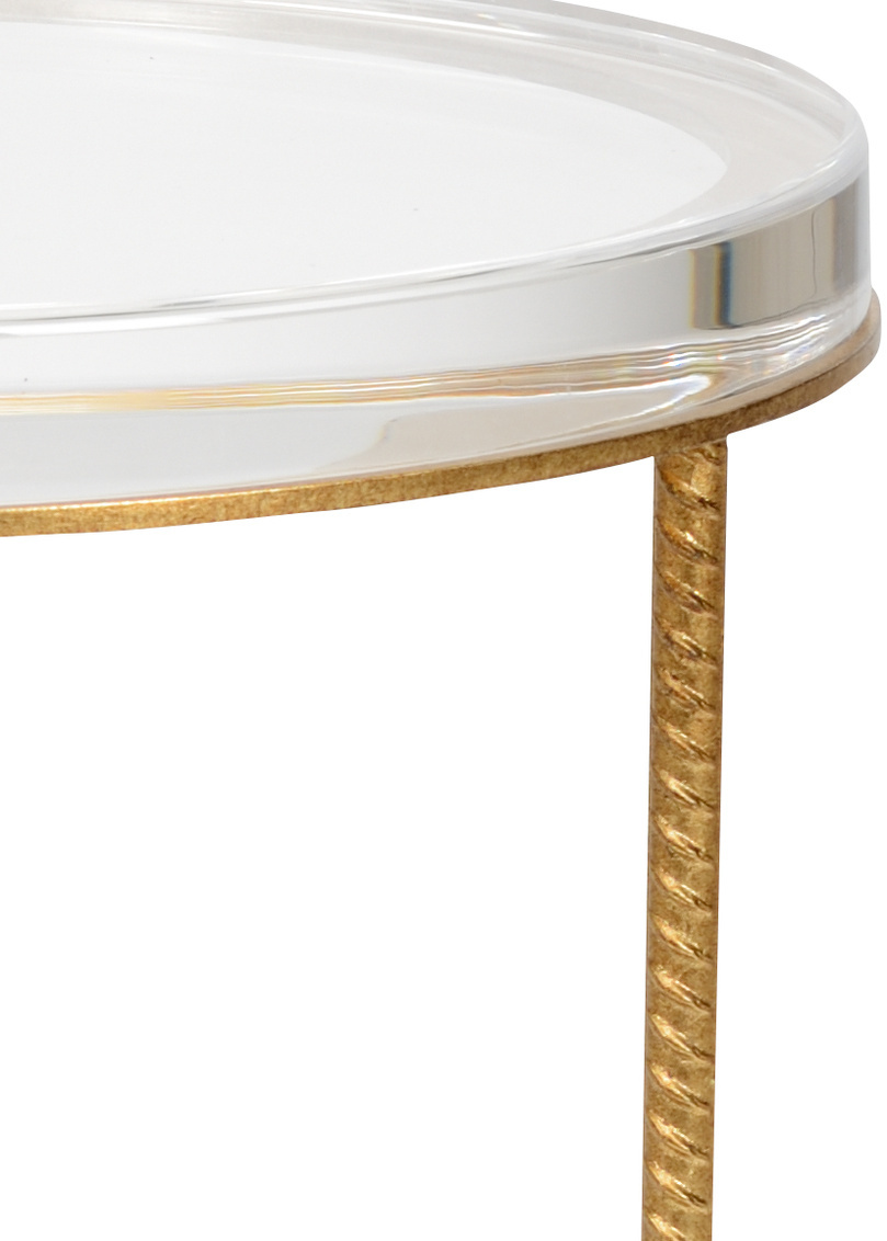 Chelsea House - Yonkers Acrylic Side Table in Antique Gold