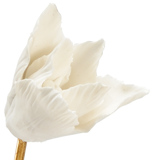 Chelsea House - Tulip In Stand in Antique Gold Leaf/White