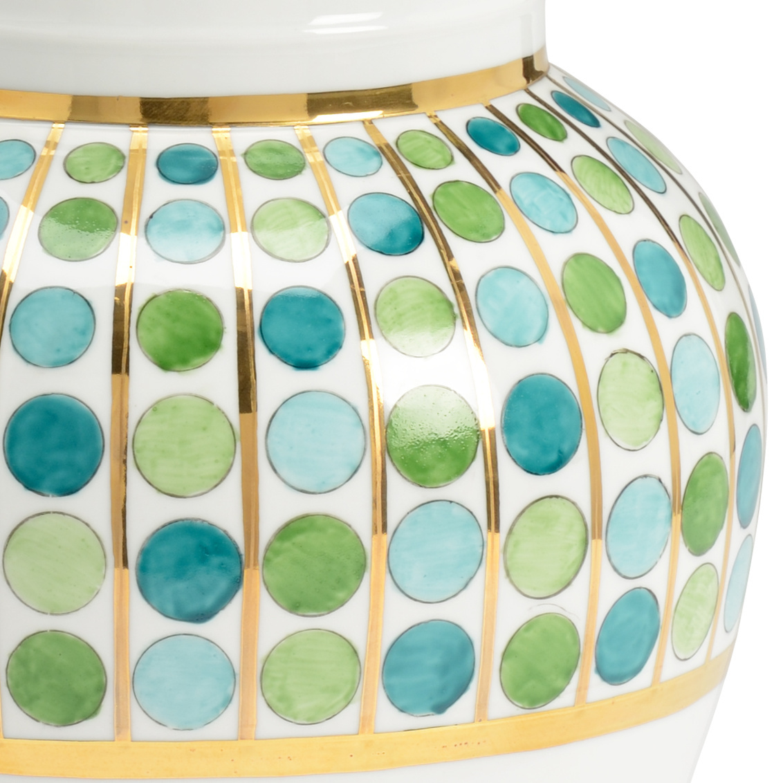 Chelsea House - Cambridge Vase in Greens/White/Gold