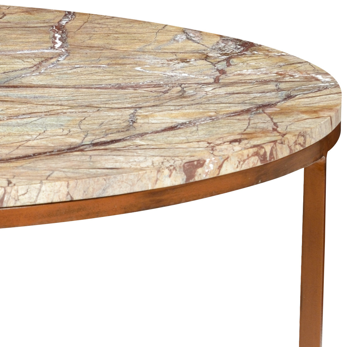 Chelsea House - Round Harvey Cocktail Table in Natural Tan/Rust