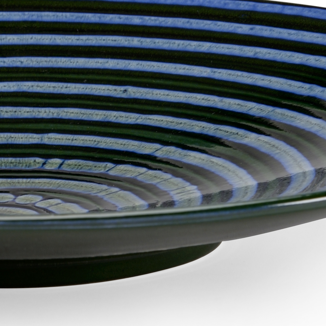 Chelsea House - Swirl Large Plate in Blue/Green/Black