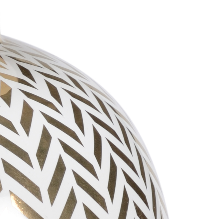 Chelsea House - Herringbone Coverd Urn in White/Metallic Gold