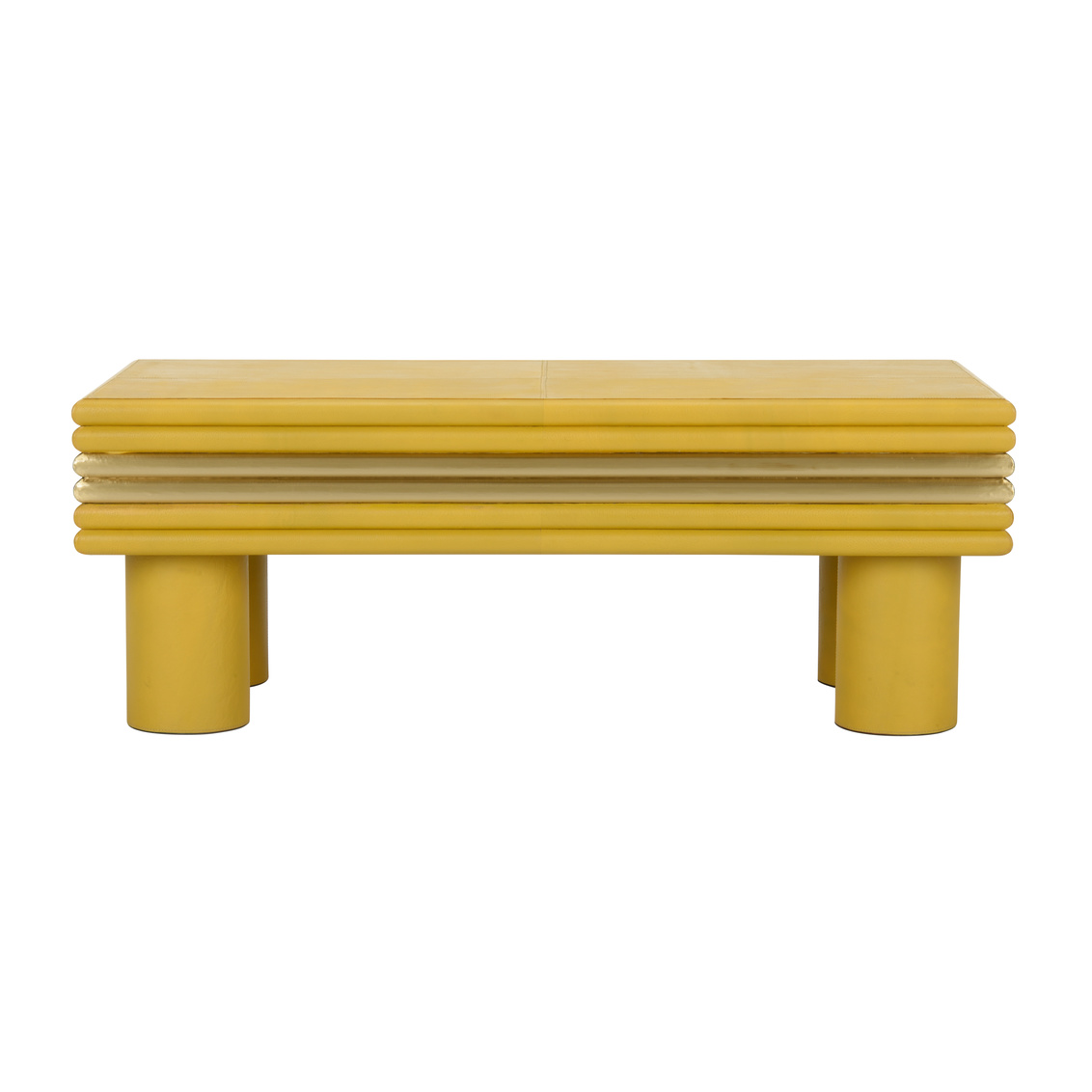 Chelsea House Coulter Cocktail Table - Mustard, Leather