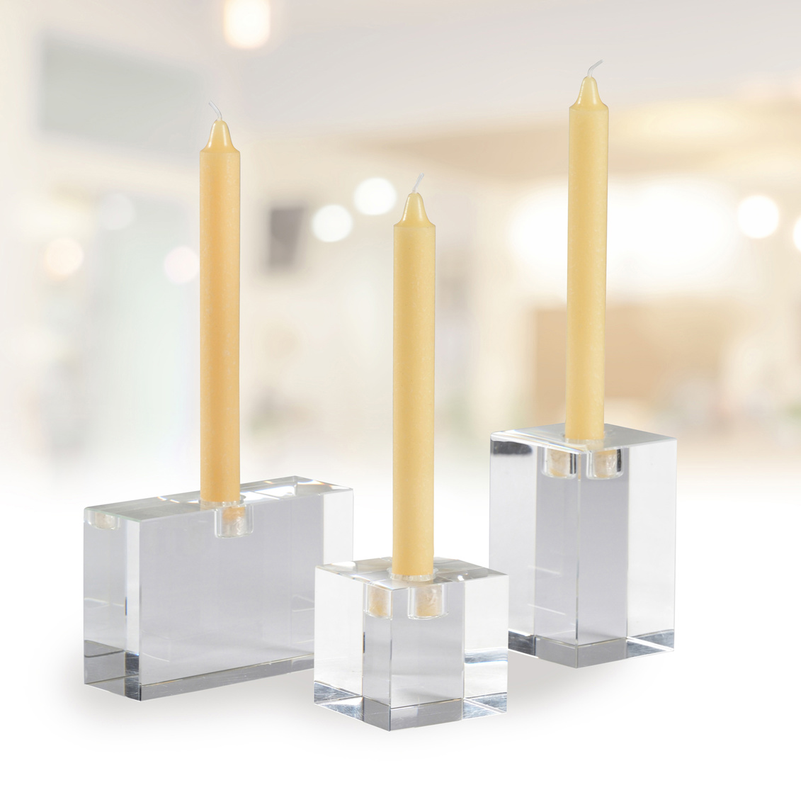 Chelsea House - Trifoil Candlesticks (S3) in Clear