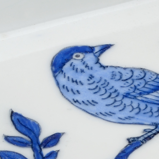 Chelsea House Bird Tray Square - Blue, Small