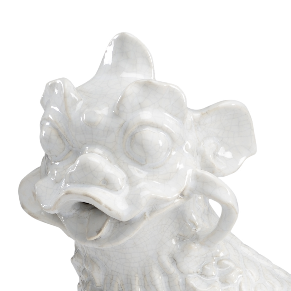 Chelsea House - Chinese Dogs (Pr) in White Crackle