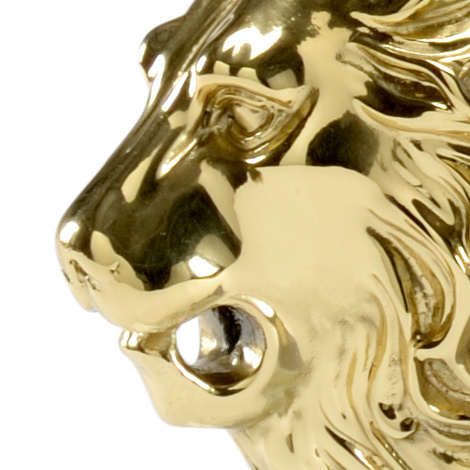 Chelsea House - Lion Head Bookends (Pr) in Clear/Polished Brass