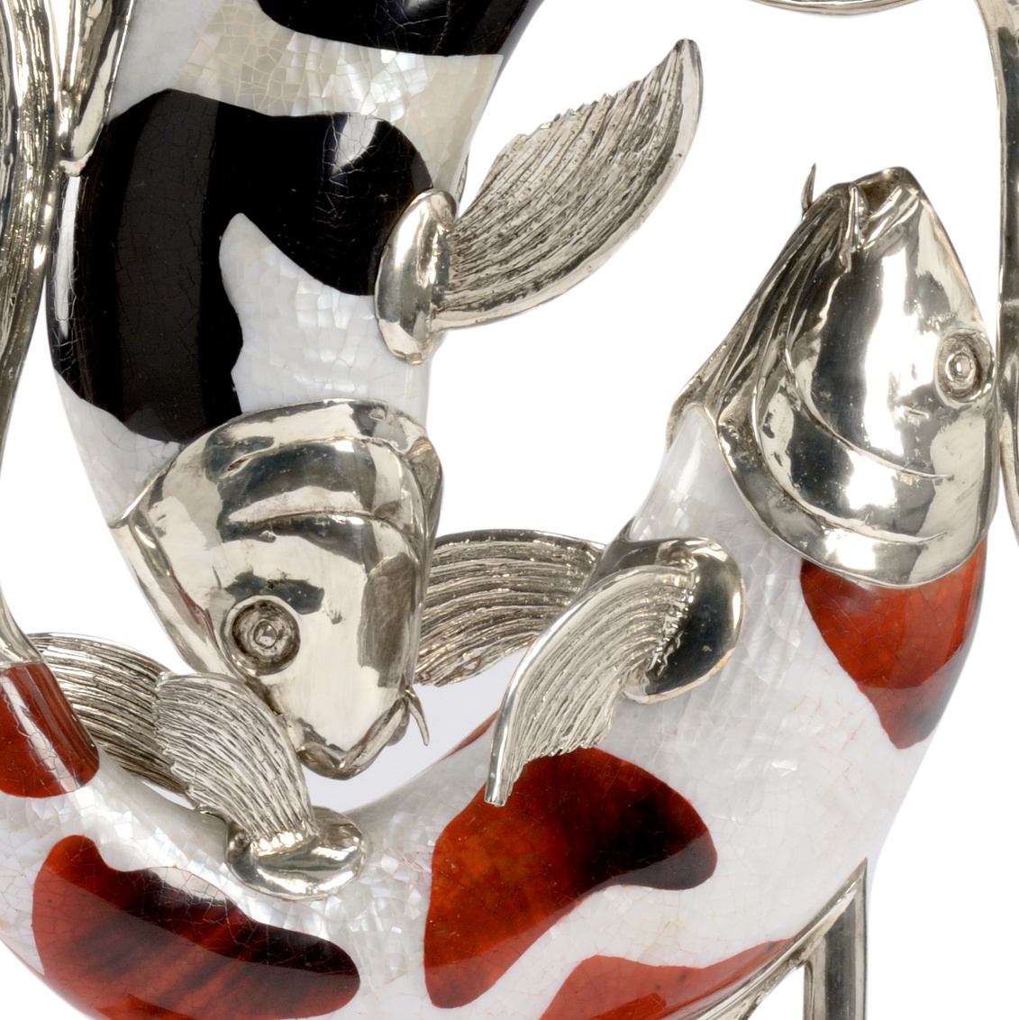 Chelsea House - Koi Fish On Stand in Silver Plated