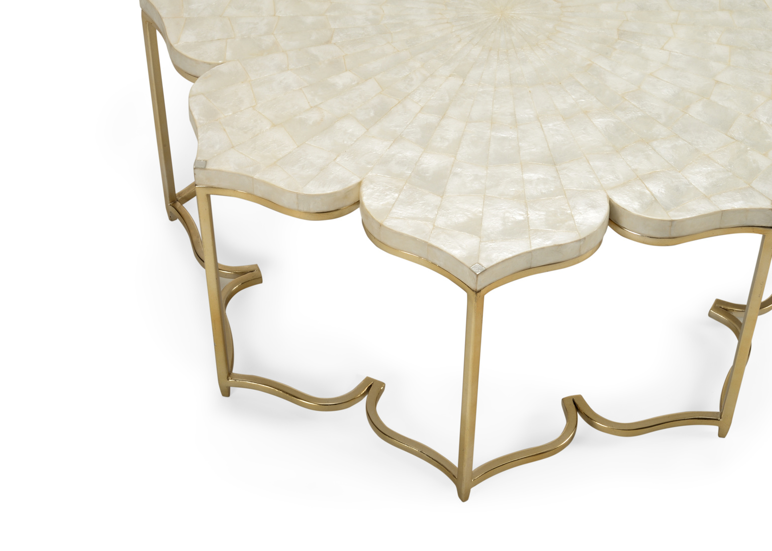 Chelsea House - Lotus Flower Cocktail Table in Natural Capiz