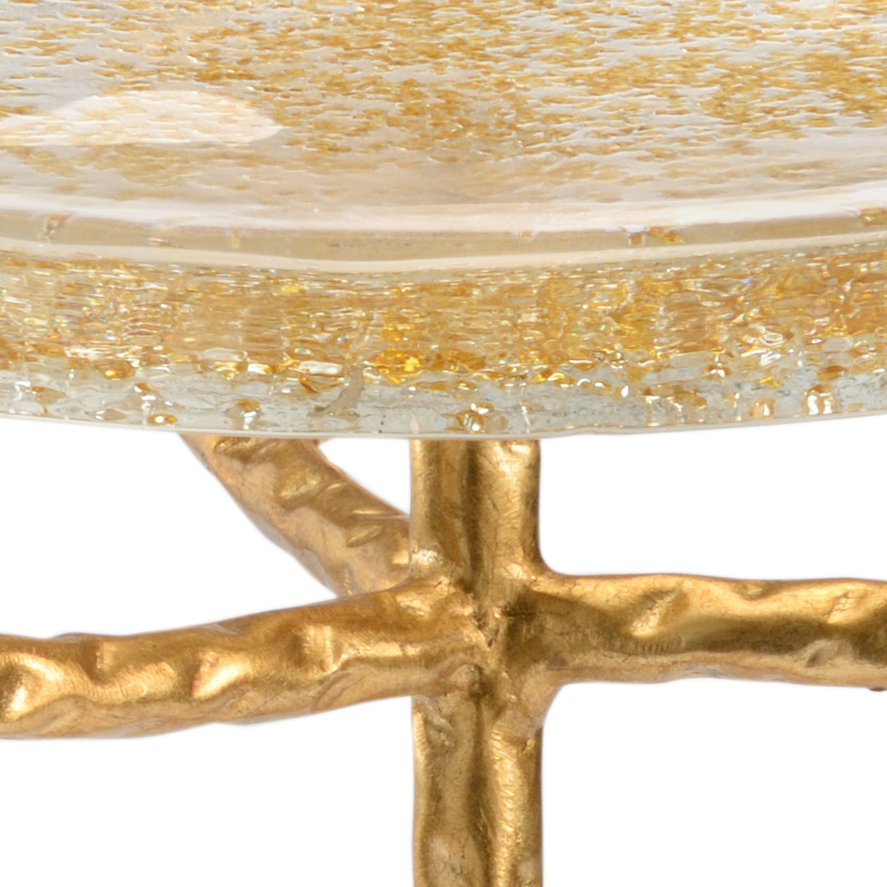 Chelsea House - Twig Side Table in Seeded/Gold