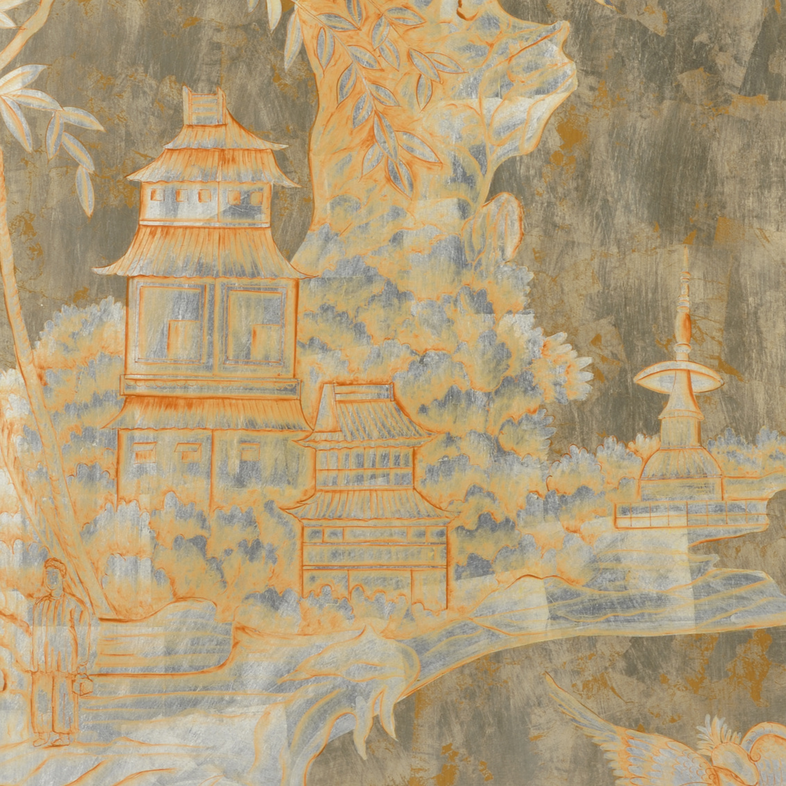 Chelsea House - Chinoiserie Left Panel in Hand Painted