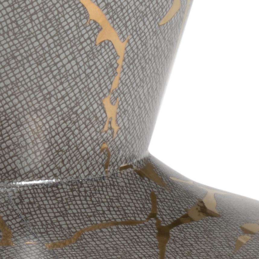 Chelsea House - Skin Vase in Grays Decal/Metallic Gold